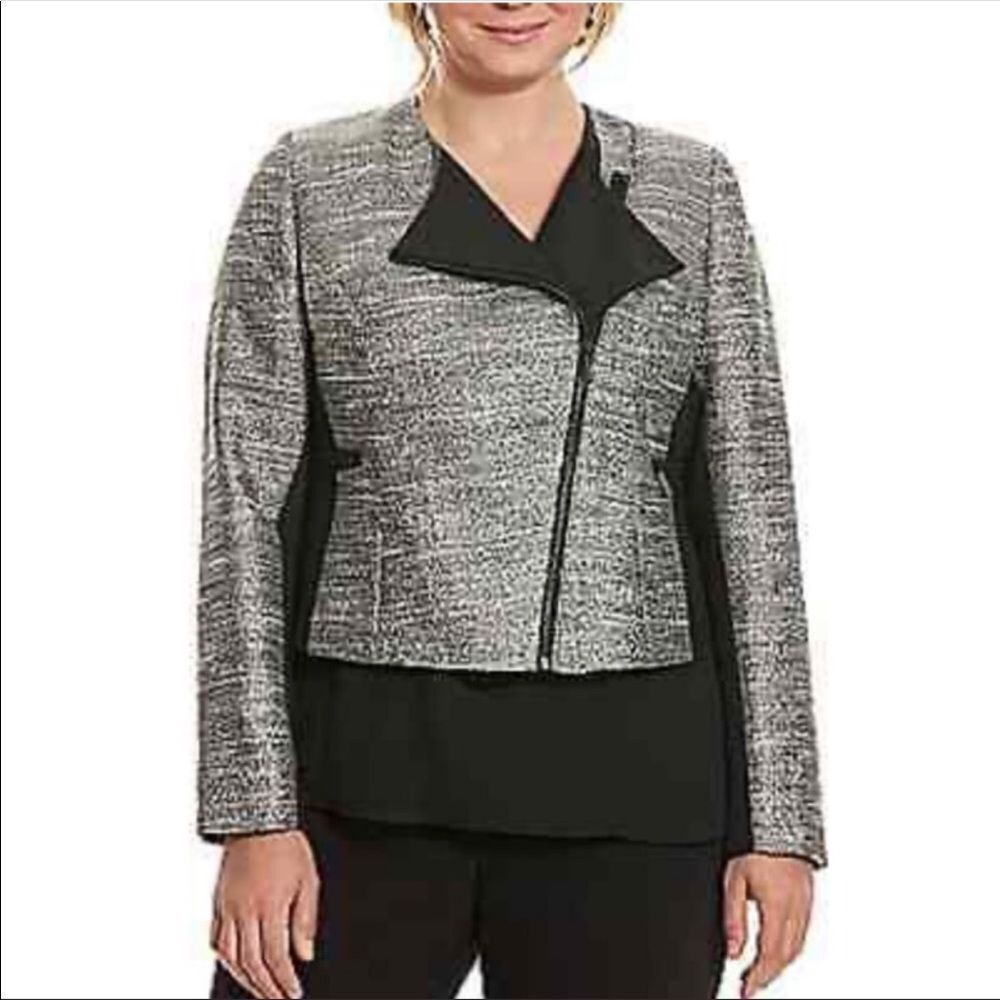 Lane Bryant Silver Metallic Moto Jacket Size 26